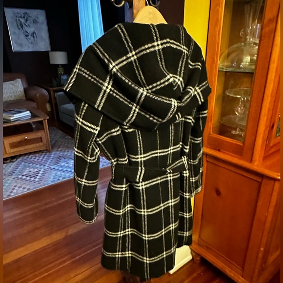 Ralph Lauren Windowpane Plaid Wool Wrap Coat sz 10 - Picture 3 of 10